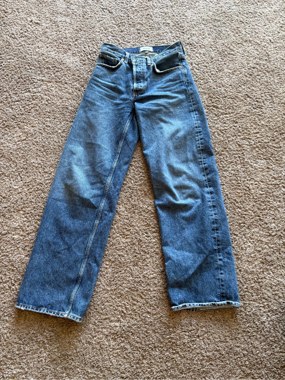 Agolde ARC Jean 32" Women's Arc-Leg Jeans — Shortwave Blue size 24
